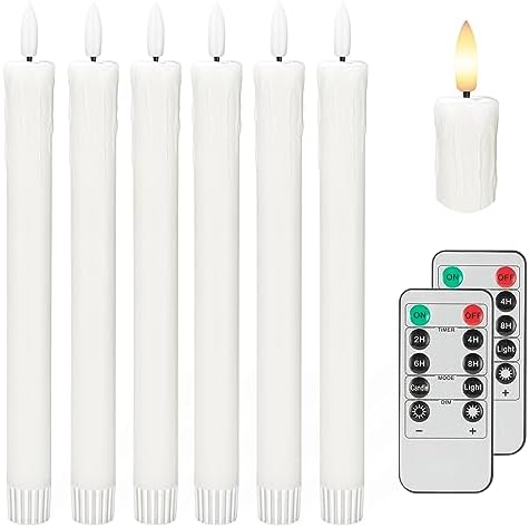 4 Bougies Coniques Sans Flamme Fanna - Avec Télécommande Et Minuteur - Finition Cire Blanche