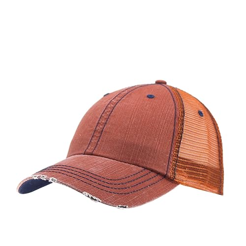 Image of The Vintage Year Distressed Cotton Unstructured Soft Mesh Breathable Adjustable Dirty Wash Dad Hat Trucker Baseball Cap