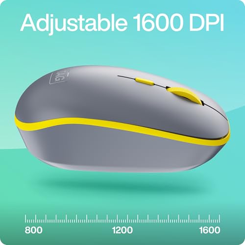 Image of TAG WM500 Grey /Yellow Wireless Mouse, 2.4GHz USB Receiver, Dedicated DPI Button (800 /1200 /1600), 4 Buttons, Ambidextrous & Light, Power-Saving, 10m Range, 1x AA Battery, Supports Windows /Mac /Linux /iOS