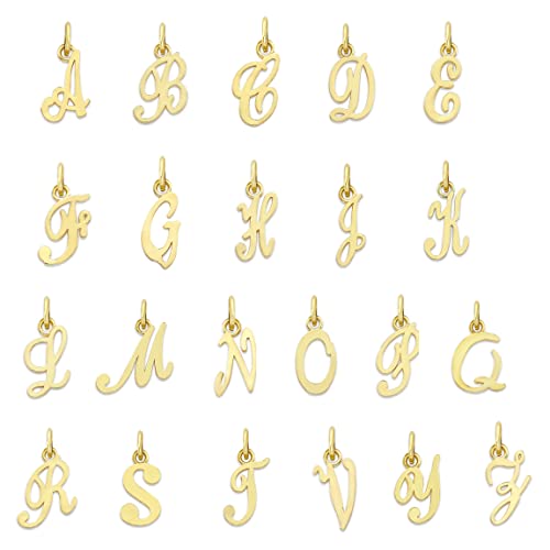 Solid 14k Gold Initial Charm Available in A-Z, Tiny Cute Letter Jewelry2