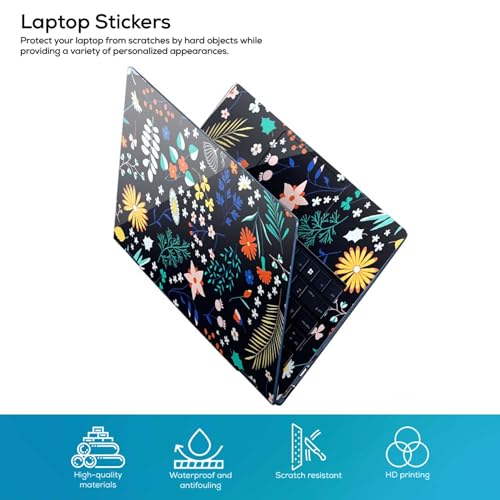 Image of Galaxsia Floral D38 Full Body Vinyl Laptop Skin /Sticker /Cover Upto 15.6 Inches Laptops Laminated-Removable-HD Quality Compatible for Hp-Dell-Sony-Lenovo-Asus etc.(15x10 Inches)