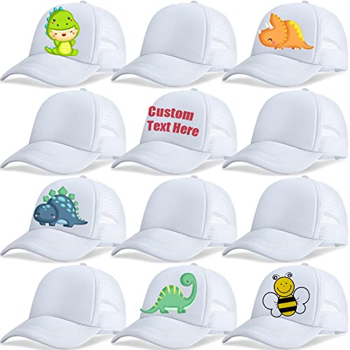 Image of Handepo 12 Pack Kids Trucker Hats Adjustable Mesh Caps Blank