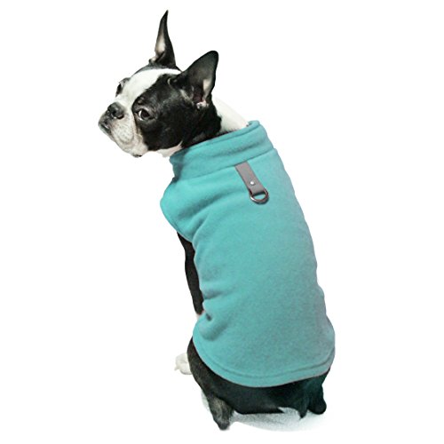 Gooby - Fleece Vest, Small Dog Pullover Fleece Jacket with Leash Ring, Turquoise