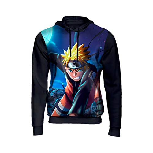 Blusa Moletom Naruto Uzumaki Anime Top Novidade Full 3d 88 Preto Cor: Preto; Tamanho: M