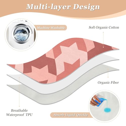 Alèse lavable pied-de-poule rouge grand format pour incontinence - 4