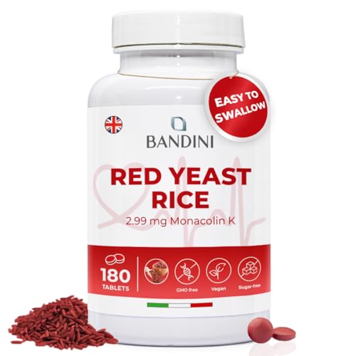 Bandini Red Yeast Rice Tablets, 180 Count