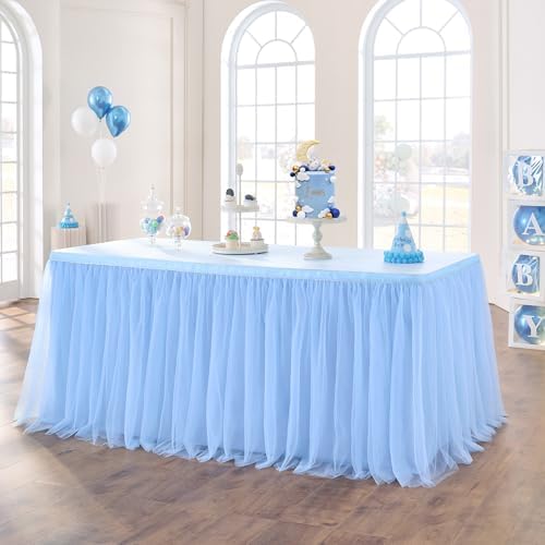 Royal Blue Tulle Table Skirt - 9ft Tutu Table Cover For Baby Showers, Weddings, Parties - View #11