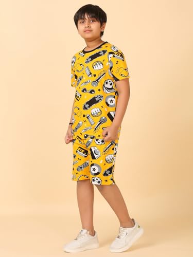 Image of Boys Halfsleeves Cotton Solid /Printed T-Shirt & Shorts Summer Co-ord Set /Clothing Set /Casual wear