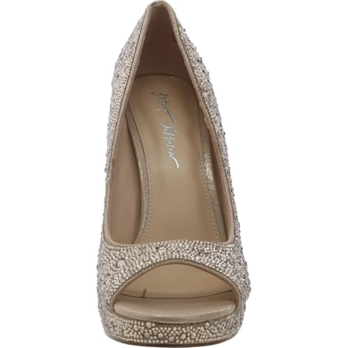 Betsey Johnson Womens Dane Rhinestone Peep-Toe Pumps3