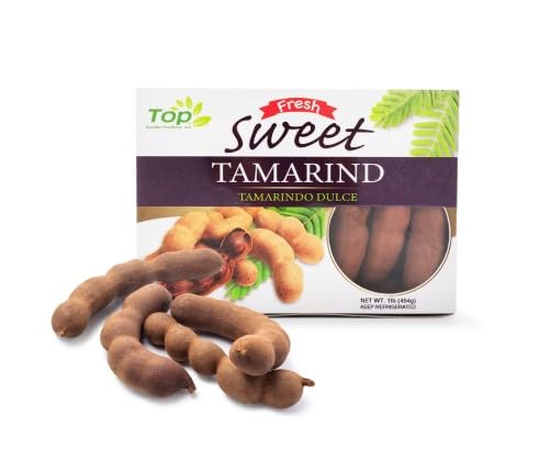 Sweet Tamarind Pods - Thailand Tamarinds Fruit - Fresh Whole Dried Tamarindo - Healthy Snack - Delicious & Nutritious Herbal Fruits - 1 lbs