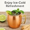 Modern Home Handmade 16oz Solid Copper Mule Mugs Barrel Shaped Mug with Brass Handle & Smooth Texture Perfect for Moscow Mules or Party Favors (Set of 2)