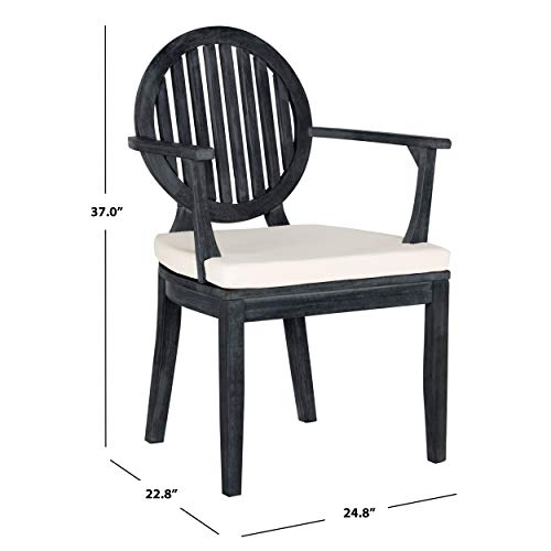 Safavieh Pat6706K Collection Chino Grey 5Pc Outdoor Dining Set, Dark Slate Gray/White #TOP6