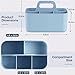 Multiuse Caddy Organizer with Handle, Portable Divided Plastic Tote Bin - Art Craft, Stationary Pen Marker Crayons, Makeup Hair Supplies Storage - Bathroom, Classroom, Dorm, Office, Desk Holder - Blue