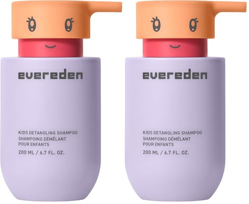 Image of Evereden Kids Shampoo | Detangling Shampoo for Girls with Curly or Straight Hair | Clean, Non-Toxic, and Gentle Haircare | Sulfate-Free, Hypoallergenic, Safe for Daily Use | 6.7 fl oz (Pack of 2)