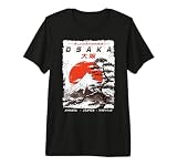 Osaka City Retro Japanisches Ukiyoe-e Kunstwerk Osaka Premium T-Shirt