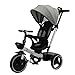 UBRAVOO Baby Tricycle,6-in-1 Baby Push Bike Steer Stroller,Learning Toddler Bike/Detachable Guardrail,Adjustable Canopy,Safety Harness,Folding Pedal,Storage Basket,Brake,Shock Absorption
