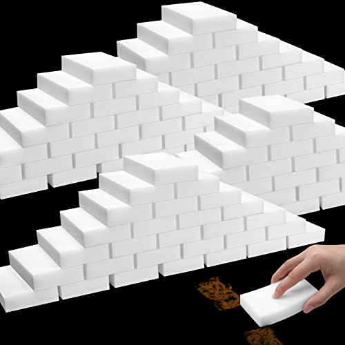 Image of 500 Pcs Magic Sponge Eraser Bulk Foam Sponge Cleaning Pads Multi Surface Household Cleaning Kitchen Dish Sponges Non Scratch Scrub Sponge Pads for Sink Bathtub Floor Bathroom Wall Cleaner