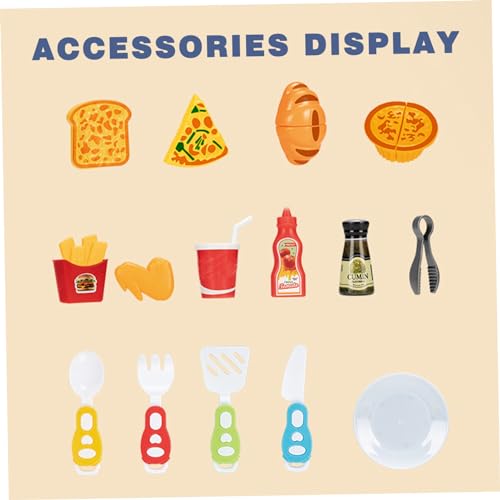 Nuiorfty Toy Air Fryer with 15PCS Accessories Cookies Maker Toy with Music & Lights Color Changing Foods Kitchen for Aged 3+ Kids Kitchen Set Style 2 - Image 5