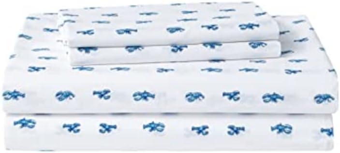 Nautica - Twin Sheet Set, Crisp & Tailored Cooling Sheets with a Smooth Cotton Percale Lightweight Feel - Bed Sheets with Matching Pillowcase & Fitted Sheet (Cloyster Blue)