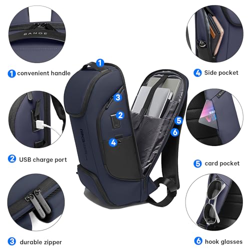 Image of BANGE Business Laptop Smart backpack Can Hold 15.6 Inch Laptop Commute Backpack Carry on bag for men and women