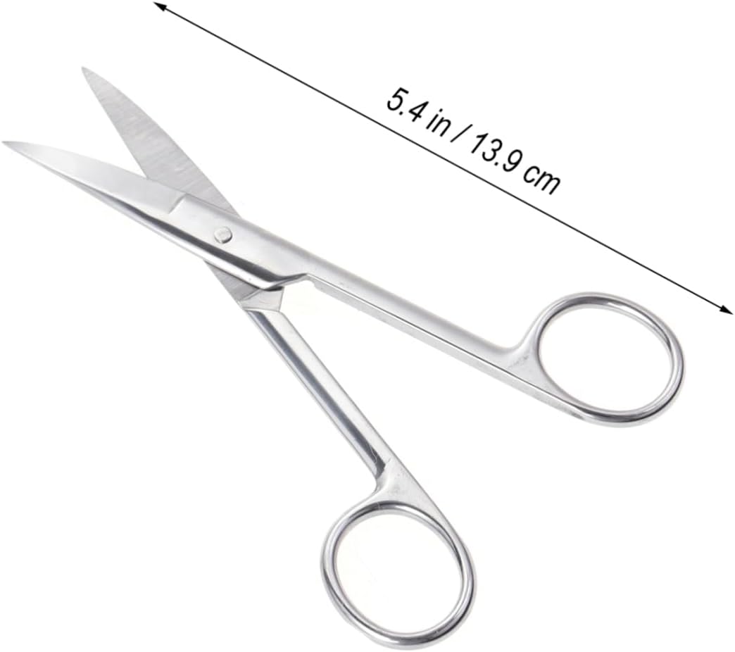 Stainless Steel Eyebrow Scissors Curved Makeup Scissors for Precision Trimming 1-Piece Silver Tool for Eyelids Facial Hair and Eyebrow Grooming