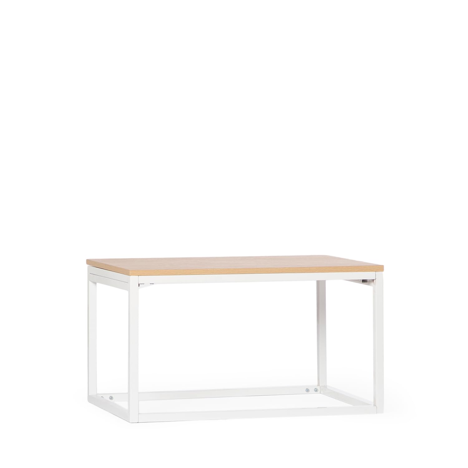KLAST Mesa de Centro elevable en Madera Color Natural con Pata Blanca