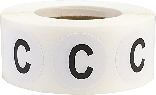 Étiquettes d'inventaire rondes lettre C à haute visibilité 190 mm pour un repérage immédiat