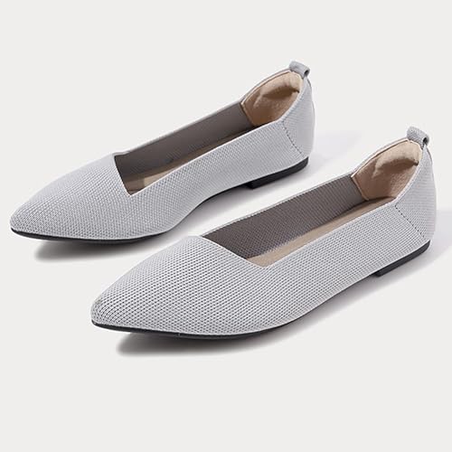 Ballet Flat Women Pointed Toe Knitted Dolly Shoe3