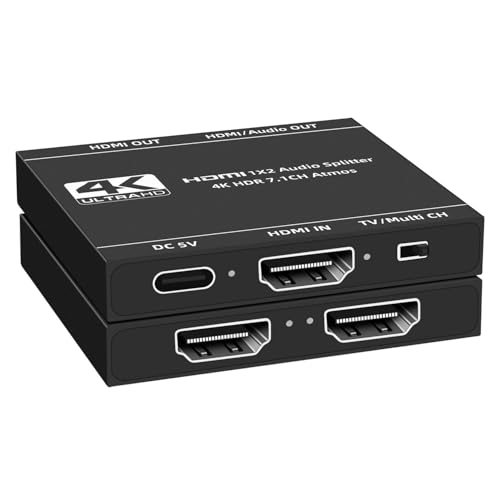 HDMI ���z�� 1����2�o�� 4K@60Hz HDMI����������_�E���X�P�[���[�@�\�t�� HDM I2.0b �X�v���b�^�[ 2K@ 144Hz/ 1080P@120Hz Type-C���d 3D HDR10+/Dolby Vision/Atmos�Ή� �T�E