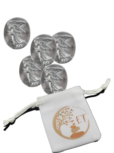 Value 5 Pack - Pocket Guardian Angel Coins with Serenity Prayer Cards - Token Charm for Wallet or Car - Blessing Gift for Yourselves and Your Loved Ones2