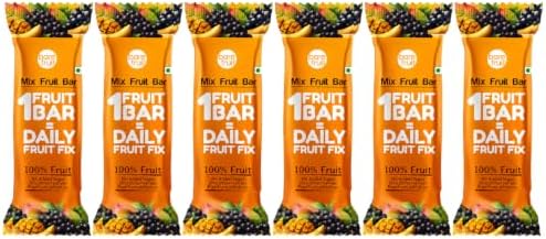 BAREFRUIT 100% Mix Fruit Bar | Healthy Breakfast Diet Energy Snacking Bar For Kids & Adults | Plant Based Protein & Fibre - Rich In Vitamin A, C | No Added Sugar, Zero Preservatives | Pack of 6 (150g)