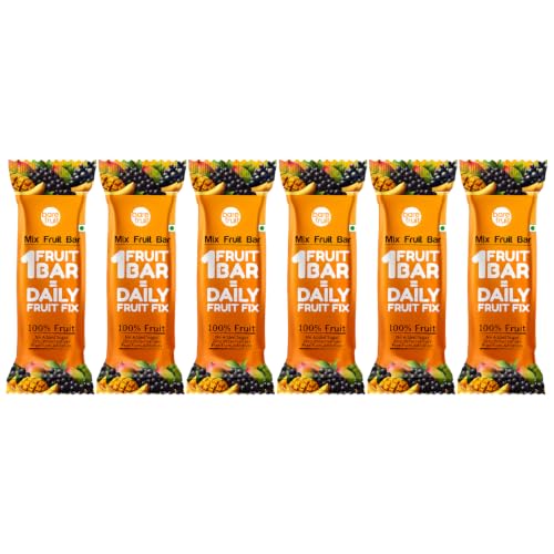 Image of BAREFRUIT 100% Mix Fruit Bar | Healthy Breakfast Diet Energy Snacking Bar For Kids & Adults | Plant Based Protein & Fibre - Rich In Vitamin A, C | No Added Sugar, Zero Preservatives | Pack of 6 (150g)