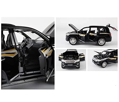 Image of Die Cast Metal Toy Car Cruiser 1:32 Scale Toyato Land Cruiser Vehicle Toys for Kids Sound and Light Pull Back, Pack of 1, Multicolor