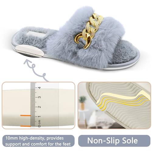 Cozy Fuzzy Fluffy Slippers - Memory Foam Indoor & Outdoor, Perfect Gifts for Women3