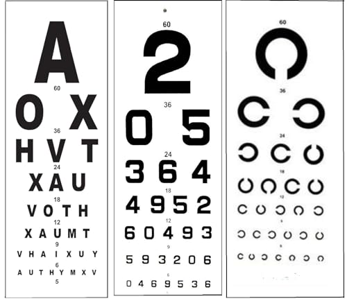 Image of HYZIK Snellen Eye Vision Chart | Eye Testing Chart.| vision chart | Snellen chart (English,number,C)