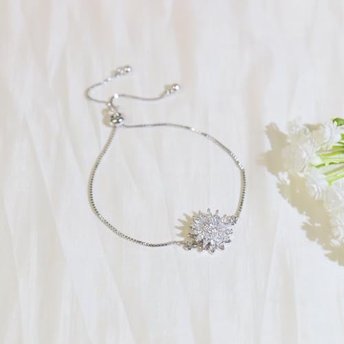 Spinning Sunflower Bracelets for Women, Shiny Silver/Gold Fidget Bracelet Anxiety Relief Gifts for Women2