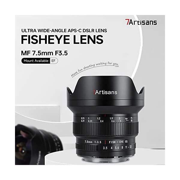 7artisans 7.5 mm F3.5 Ultra-Weitwinkel-Fisheye-Objektiv, kompatibel mit APS-C Canon EF-Mount DSLR-Kameras Canon EOS 70D… – Bild 3