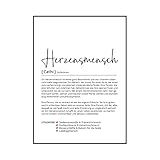 Handmade personalisert Herzensmensch Definition, Personalisiertes Poster, Lieblingsmensch, Geschenk Geburtstag Weihnachten, Danke sagen, Wörterbuch