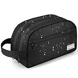 emissary Nylon Men's Toiletry Bag - Large Waterproof Shower Bag - Travel Toiletries Bag - Dopp Kitt for Men - Toiletry Bag for Men and Women - Shaving Bag for Men Travel (Black Water-Resistant)