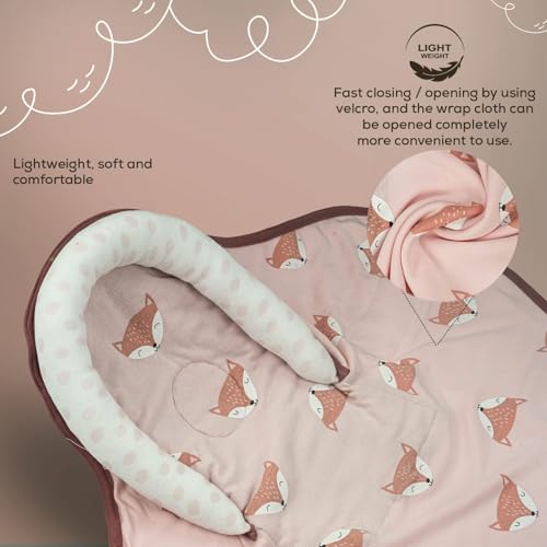 Image of BAYBEE Baby Swaddle Wrap for New Born | Adjustable Swaddle for New Born Baby | 100% Cotton Baby Wrapper Newborn Blanket for Sleep Sack 0-6 Months Babies (Light Pink)