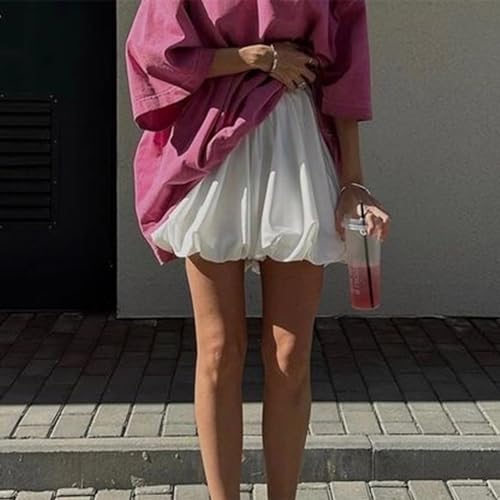 Engofs Women Y2k Bubble Ruffle Skirt Mini Hem Pleated Puffy Short Skirts Streetwear4