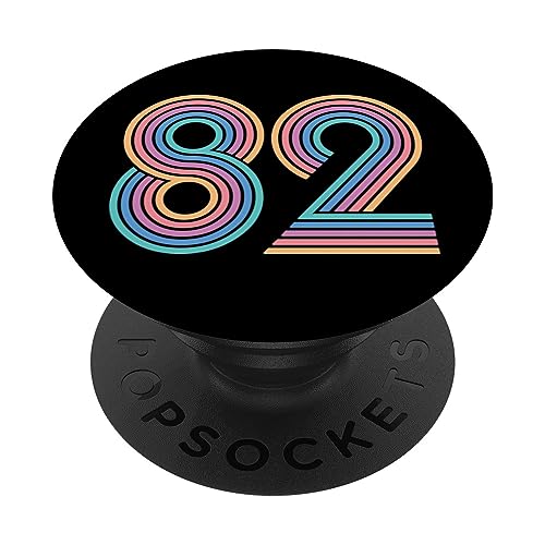 Número 82, ochenta y dos aniversario hombres y mujeres 82 cumpleaños PopSockets PopGrip Intercambiable