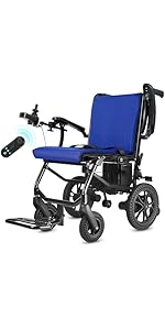 DeerPlanet 25 Miles Lightweight Electric Wheelchairs for Adults 30 Lbs, All Terrain Folding Porta...