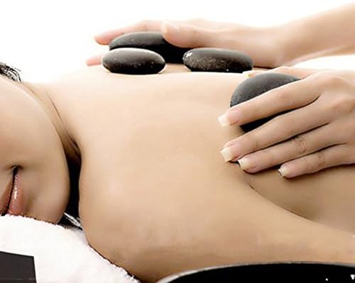 March And July 7pcs Massage Hot Stones Smooth Massage Natural Stone Set, Hot Spa Rock Basalt Stone