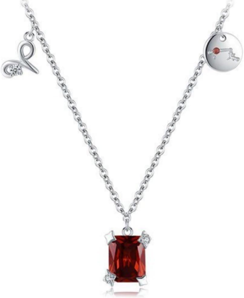 Pendentif en argent sterling avec signes d'horoscope et pierre de naissance femme
