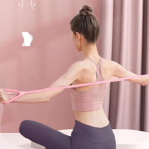 Image of PRM Figure 8 Fitness Band - Heavy-Duty Elastic Resistance Bands with Non-Slip Grip, Adjustable Lengths for Upper Body, Core, Back, Arm & Shoulder Workouts - Yoga, Pilates [ Multicolor Pack of 1 ]