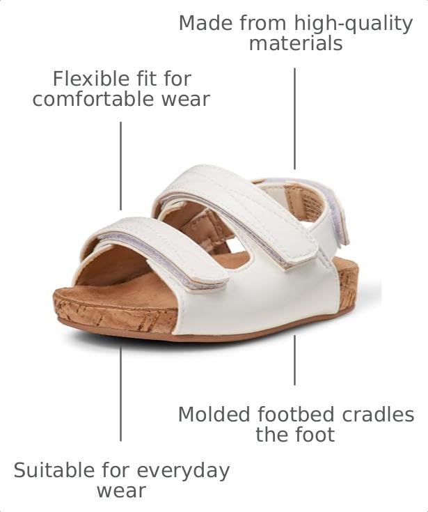 Image of Amazon Essentials Girls and Toddlers' Cork Sandals | Comfort Sandals