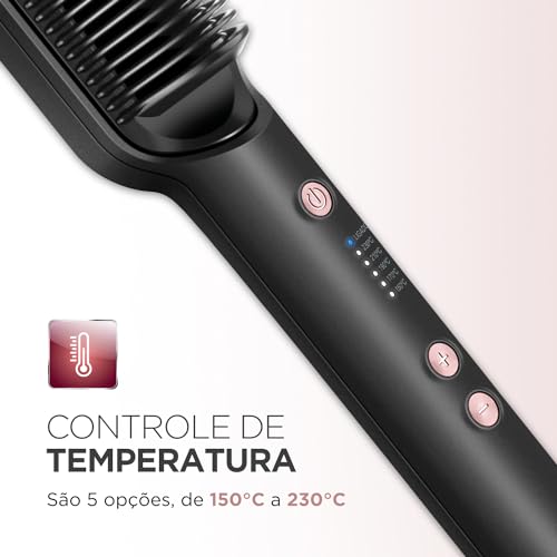 Escova Alisadora Black Rose Mondial 36W Bivolt
