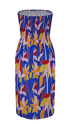 Image of Zyyfly Womens Summer Beach Dresses Strapless Cover Ups Dress Tube Top Sundresses