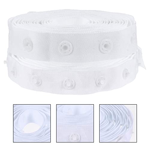 Coheali 1 Roll Trim Snap Button Tape, Ribbon Fasteners Trim Buckles, Sewing Snap Ribbon Fastener Press Stud Tape, Sewing Snap Tape Polyester Fastener Tape #TOP6
